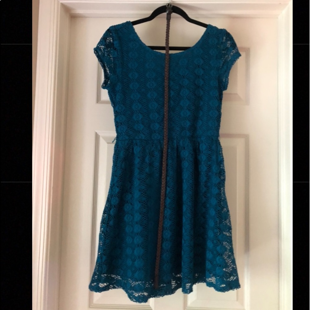 DARK TEAL LACE DRESS